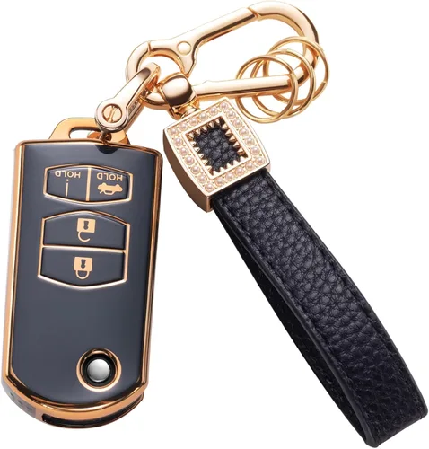 Vista 21 de Funda para llavero Benz, cordón de cuero con protección para llave inteligente, compatible con Clase A, Clase C, Clase G, Clase E y Clase S 2017-2021