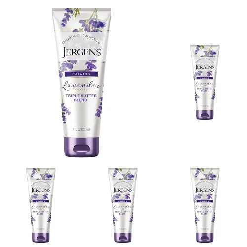 Vista 12 de Jergens Manteca Corporal de Lavanda Loción para Manos y Cuerpo, Crema Hidratante para Mujeres, con Aceites Esenciales para una Hidratación