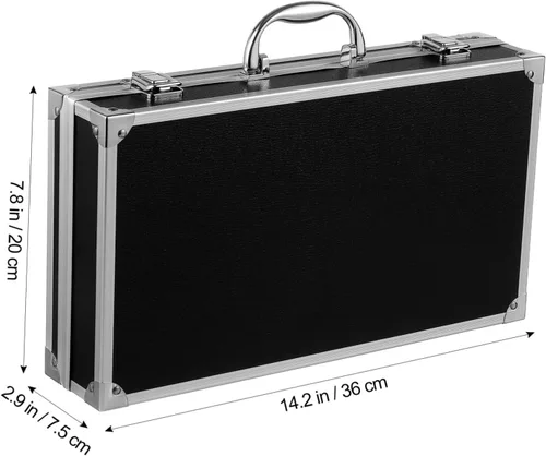 Vista 2 de VILLCASE Portable Aluminum Alloy Toolbox with Slide Lock Large Capacity Medicine and Instrument Case with Handle for Home Garage Workshop Storage