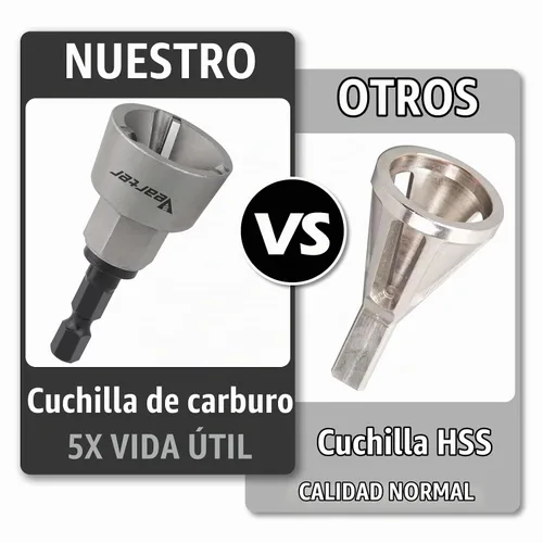 Vista 4 de Broca avellanada externa con herramienta de desbarbado de 3 cuchillas de carburo para acero metálico, herramientas de eliminación de rebabas