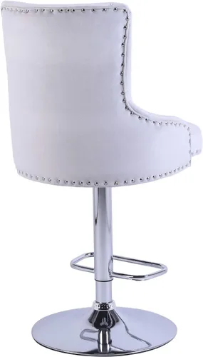 Vista 5 de Juego de 2 taburetes de bar de terciopelo con mostrador trasero, taburetes de mostrador ajustable en altura con reposapiés, moderno taburete