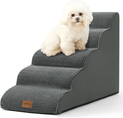 Vista 12 de COZY KISS Escaleras anchas para perros pequeños de 15.7 pulgadas de alto, escalón para mascotas para cachorros, gatos mayores, rampa curva