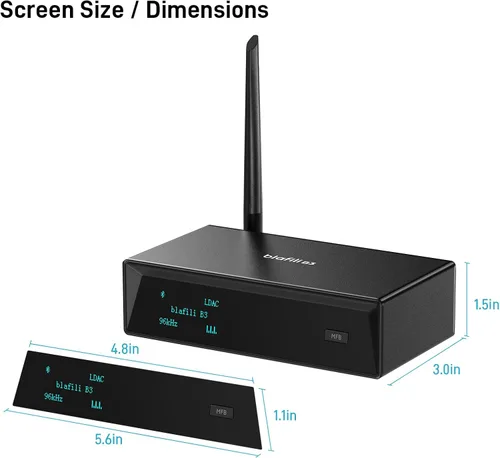 Vista 9 de B3 Profesional Receptor de Música XLR Bluetooth v5.1, Transmisor LDAC y aptX HD, DAC ESS Integrado, RCA Analógico, Salidas Ópticas Digitales