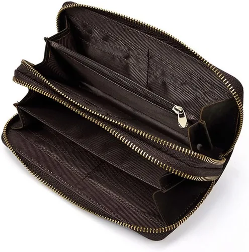 Vista 4 de Hebetag Cartera de cuero para hombre, organizador de muñeca