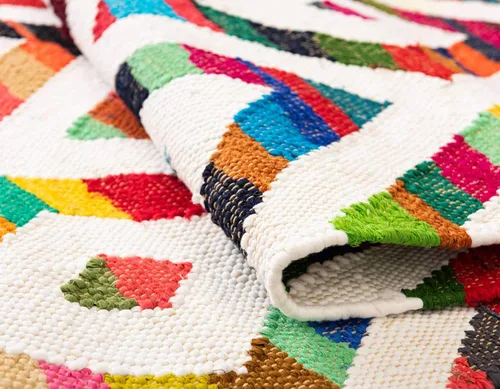 Vista 7 de Unique Loom Chindi Trellis Collection - Alfombra geométrica, suroeste, diamantes, colores brillantes