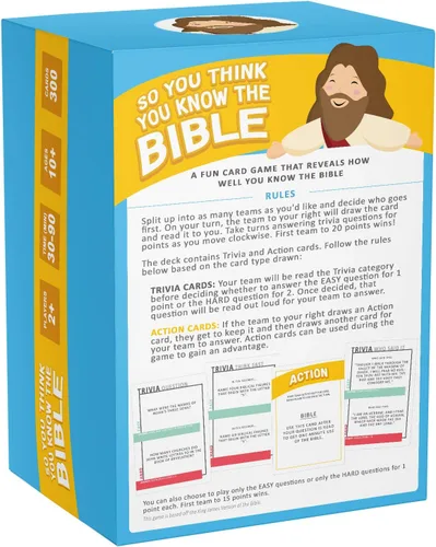 Vista 6 de SO YOU THINK YOU KNOW THE BIBLE, Un divertido juego de preguntas para familias, becas y estudio bíblico. Gran regalo cristiano
