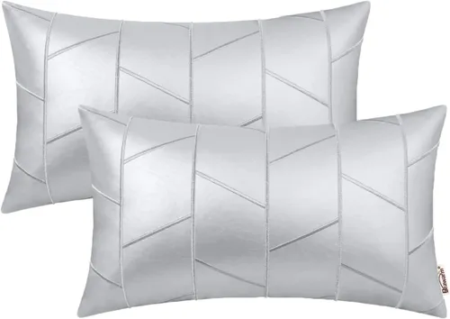 Vista 12 de BRAWARM Fundas de almohada de cuero 16 X 16 pulgadas, paquete de 2 fundas de almohada de cuero sintético negro, fundas de almohada decorativas