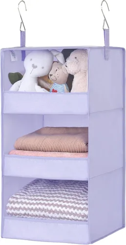 Vista 19 de GRANNY SAYS Organizador Colgante de 6 Estantes para Closet, Separable en 2 Paquetes de 3 Estantes Colgantes, Organizador Colgante para Dormitorio, 6