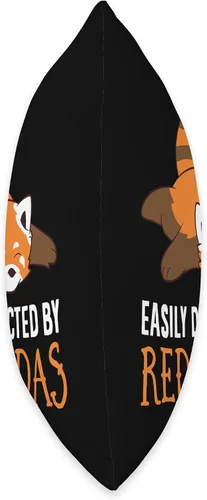 Vista 2 de Cute Red Panda Tees Love Easy Distracted by Red Pandas - Almohada de 16 x 16 pulgadas, multicolor