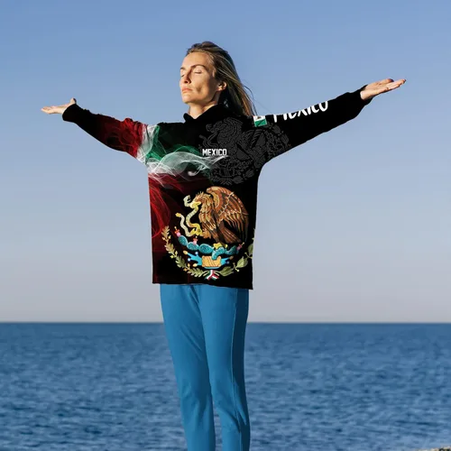 Vista 4 de FAYBA Sudaderas con capucha mexicanas mexicanas aztecas mexicanas con estampado 3D casual