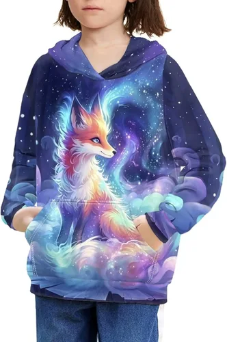 Vista 11 de Ystardream - Sudaderas para niñas adolescentes con bolsillo, sudaderas de manga larga para niños 0 Lindo Axolotl Rosa