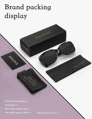 Vista 7 de KALIYADI Gafas de sol cuadradas elegantes para mujer, marco envolvente con protección UV