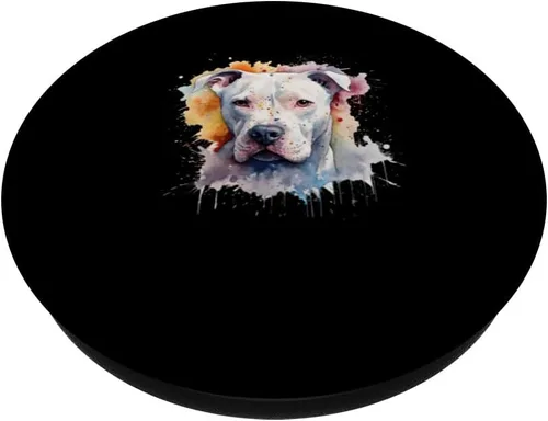Vista 2 de Colorful Dogo Argentino watercolor art PopSockets Swappable PopGrip