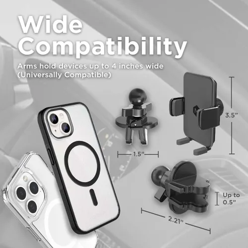 Vista 5 de Soporte de teléfono para automóvil – Soporte ajustable para teléfono celular – Soporte universal para teléfono celular – Soporte de teléfono