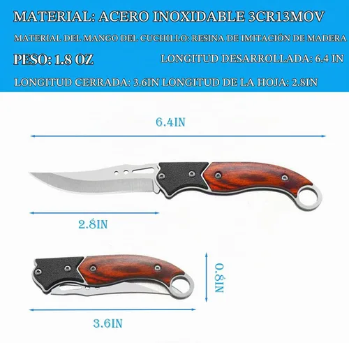 Vista 5 de Cuchillo Plegable Pequeño Cuchillo Táctico Cuchillo de Bolsillo para Salvamento al Aire Libre Conveniente para Llevar Diariamente (12 UNIDADES)