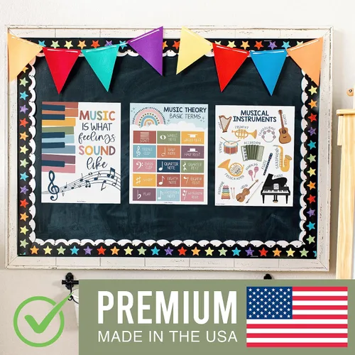 Vista 3 de Hadley Designs 9 pósteres de música para aulas – Decoración de aula de música bohemia, impresiones de coro y solfeo, decoraciones de tablón