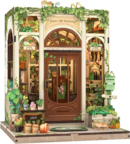 Vista 11 de CUTEBEE Kit de rincón de libros, kit de casa de muñecas en miniatura