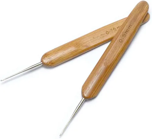 Vista 7 de Luwigs 3 piezas de bambú dreadlock ganchillo ganchillo trenzado herramienta Juego de ganchos de ganchillo de rastas de bambú, 0.02 in, diseño