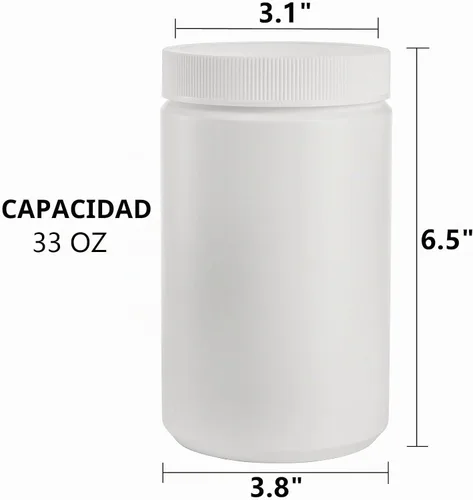 Vista 2 de DEAYOU Paquete de 6 tarros de plástico Mason de 33 onzas, recipientes de helado de 1 cuarto de galón con tapa superior de rosca, tarro de plástico