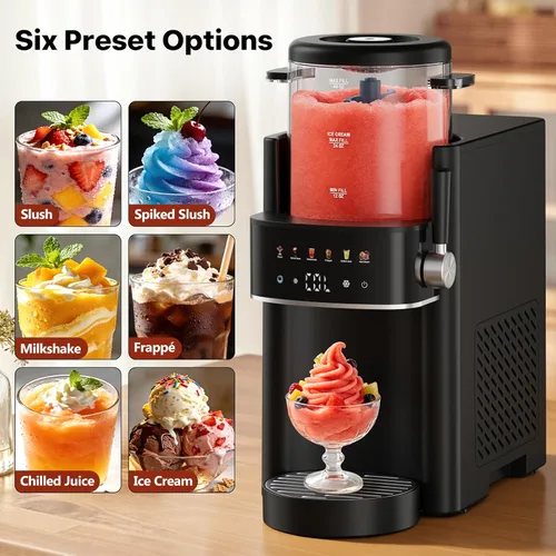 Vista 10 de Máquina para granizar, máquina de helados, máquina de granizado para el hogar y las familias, no necesita hielo con enfriamiento rápido y control
