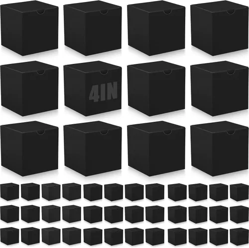 Vista 14 de Zhehao - Paquete de 48 cajas de regalo pequeñas de 10,2 x 10,2 x 10,2 cm, cajas de papel kraft cúbicas coloridas al por mayor, con tapas