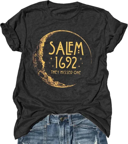 Vista 3 de Woffccrd - Camisetas divertidas con estampado de calabaza y leopardo para mujer, camisetas gráficas de manga corta de Halloween para mujer