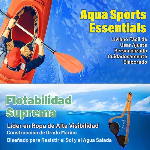 Vista 2 de DriftFish Correa de neopreno flotante para gafas de sol Gafas de sol flotantes grandes Verde neón
