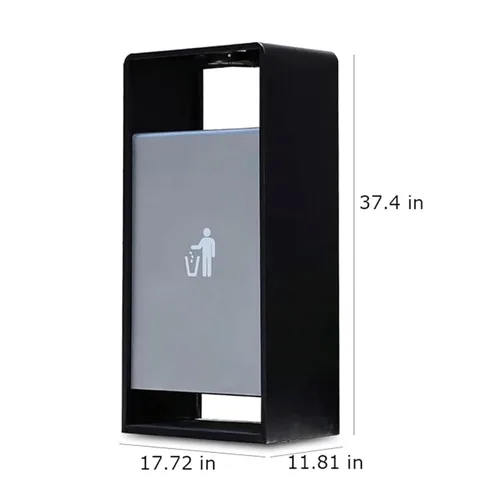 Vista 2 de Botes de basura rectangulares de acero inoxidable para exteriores, papeleras comerciales para centros comerciales, oficinas, hoteles, exteriores