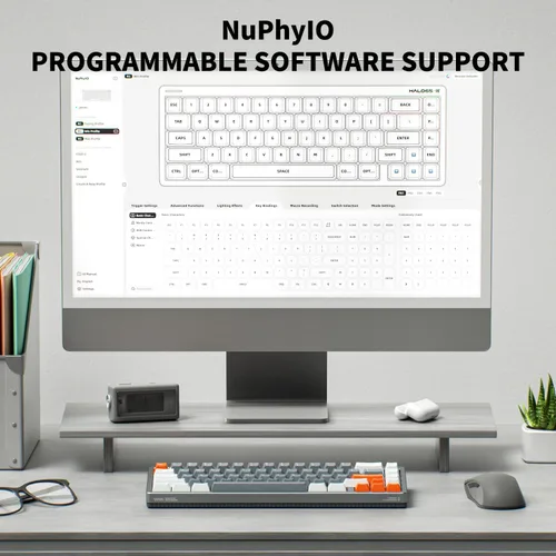 Vista 3 de nuphy Halo65 HE - Teclado para juegos de disparo rápido, 65% de diseño, 67 teclas, con interruptores magnéticos con cable, teclado de efecto Hall