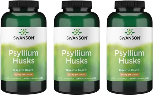 Vista 8 de Swanson Suplemento dietético de fibra de cáscara de psyllium, 610 mg, 300 cápsulas Promotes Overall Health and Easier Elimination, Supports a