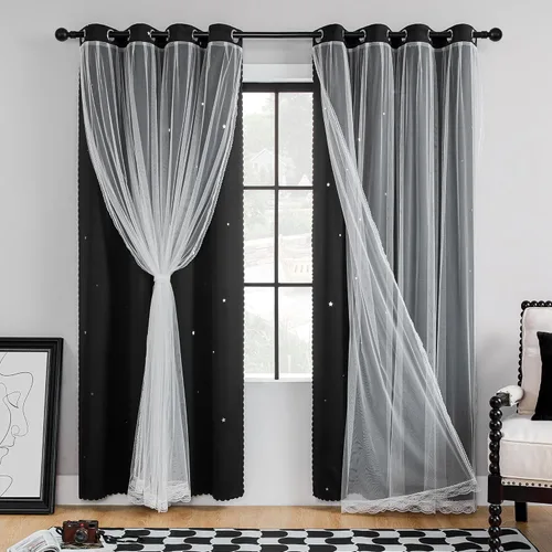 Vista 54 de XiDi - Cortinas para decoración de dormitorio Beige34/54/1
