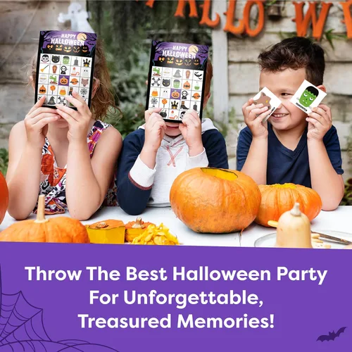 Vista 7 de Juegos de Halloween para fiestas infantiles, juego de bingo de Halloween para niños con hasta 30 jugadores, juegos de fiesta de Halloween