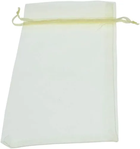 Vista 6 de Lautechco 100 bolsas de organza – 4 x 6 pulgadas, bolsas de regalo de malla beige con cordón para Navidad