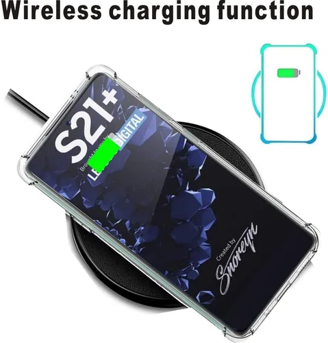 Vista 5 de Funda transparente para Samsung Galaxy S21 Plus (S30 Plus) 5G, funda protectora de TPU flexible a prueba de golpes, protección contra caídas