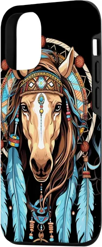 Vista 2 de Funda tribal con plumas indias nativas americanas para iPhone 14