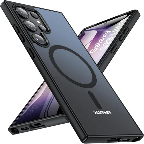 Vista 22 de OWKEY Funda magnética para Samsung Galaxy S23 de 6.1 pulgadas, para Magsafe con protector de pantalla, protección de grado militar, a prueba