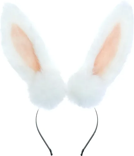 Vista 15 de Faylay Diadema peluda con orejas de conejo para mujer, accesorios de fiesta Bdte