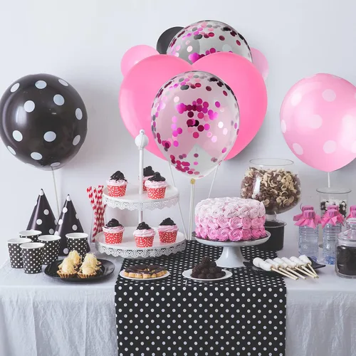 Vista 4 de 75 Piezas Globos de Color Ratón Globos de Confeti de Lunares de Látex Guirnalda de Fiesta para Halloween Baby Shower Boda Decoraciones de Fiesta