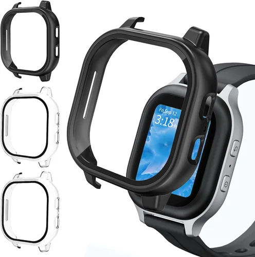 Vista 11 de Paquete de 3 fundas protectoras compatibles con Gabb Watch 3/3e - Cubierta rígida de policarbonato con protector de pantalla de vidrio templado