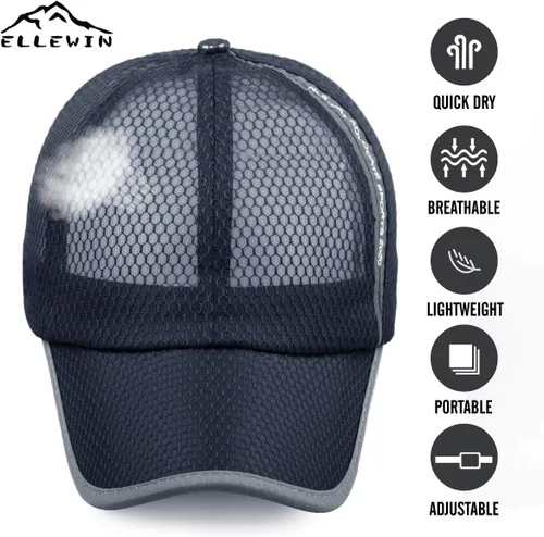 Vista 2 de ELLEWIN Gorra de béisbol unisex transpirable de malla completa, de secado rápido, ligera, refrescante, para deportes acuáticos