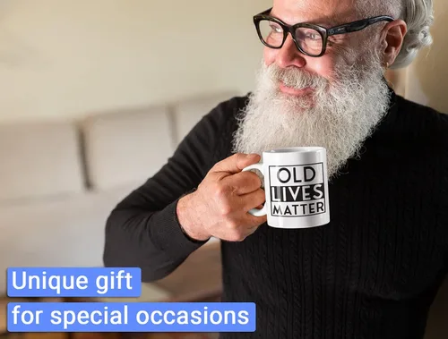 Vista 3 de Taza de café Old Lives Matter Old Lives Still Matter, regalos para hombres, Old Lives Still Matter, taza de café de 11 onzas, regalos para hombres