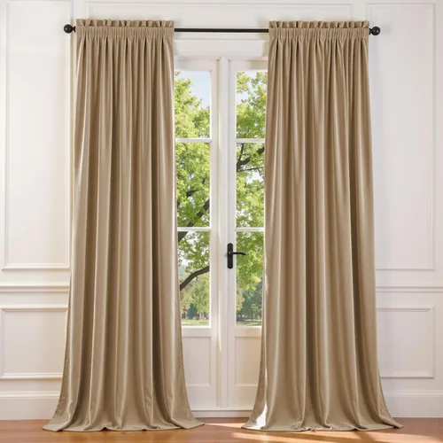 Vista 32 de Lazzzy - Cortinas de terciopelo blanco de 63 pulgadas de largo para sala de estar o dormitorio, cortinas con filtro de luz, aislación térmica