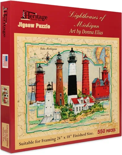 Vista 17 de Donna Elias - Rompecabezas de 550 piezas para adultos, diseño de mapa náutico histórico, rompecabezas enmarcable de 18 x 24 pulgadas, tamaño acabado