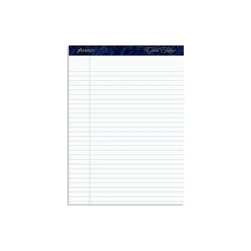Vista 8 de Ampad Bloc de escritura de fibra dorada, regla legal/ancha, tamaño carta (8 1/2 pulgadas x 11 3/4 pulgadas), blanco, cuatro blocs de 50 hojas por