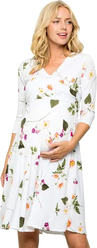 Vista 6 de My Bump Vestido de maternidad floral para mujer (fabricado en Estados Unidos)