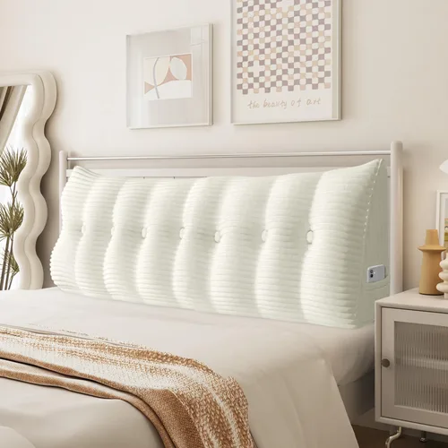 Vista 22 de Almohada de cuña para sentarse en la cama, almohada de lectura para adultos, soporte para respaldo, almohada de cabecero, sofá cama, cojín de Negro