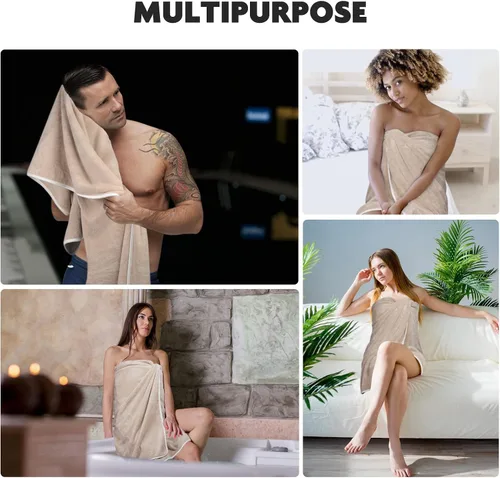 Vista 5 de KinHwa Toalla de baño de microfibra grande, toalla de baño absorbente, toallas de baño suaves, tamaño grande para mujeres y hombres, ideal para spa