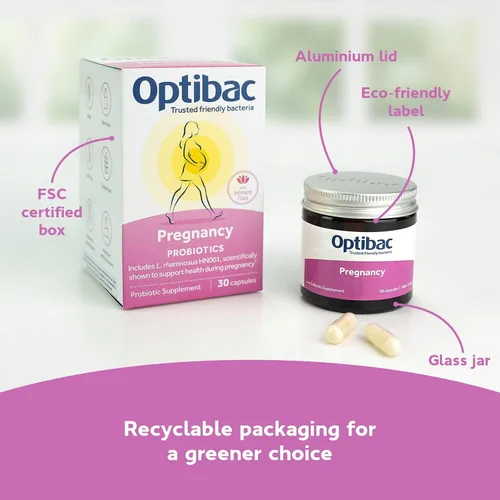 Vista 6 de Optibac Probiotics Embarazo - Probiótico vegano para mujeres embarazadas y lactantes para apoyar la salud intestinal, inmune y vaginal, 12 mil