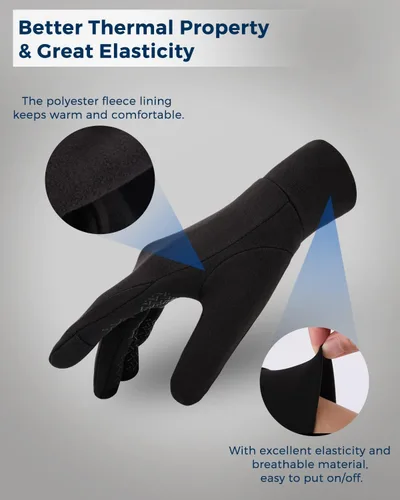 Vista 4 de Aegend Guantes de correr ligeros, guantes cálidos, guantes para mujer, guantes de pantalla táctil, guantes de ciclismo, deportes, guantes