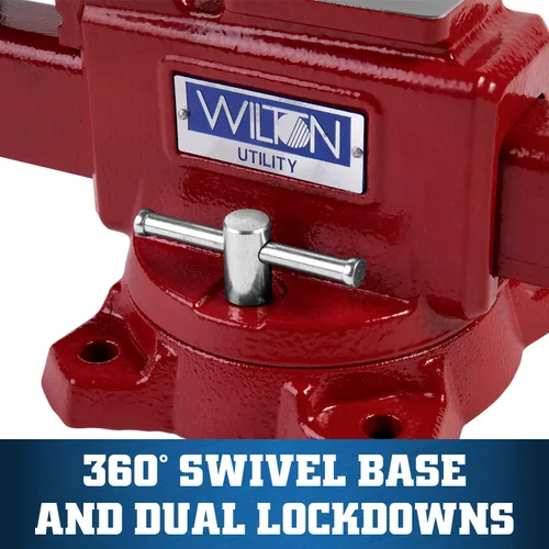 Vista 6 de RIDGID 40195 Tornillo superior Tornillo de cadena de banco y Wilton 4-1/2" Utility Bench Vise Pipe Clamping Tool Bundle